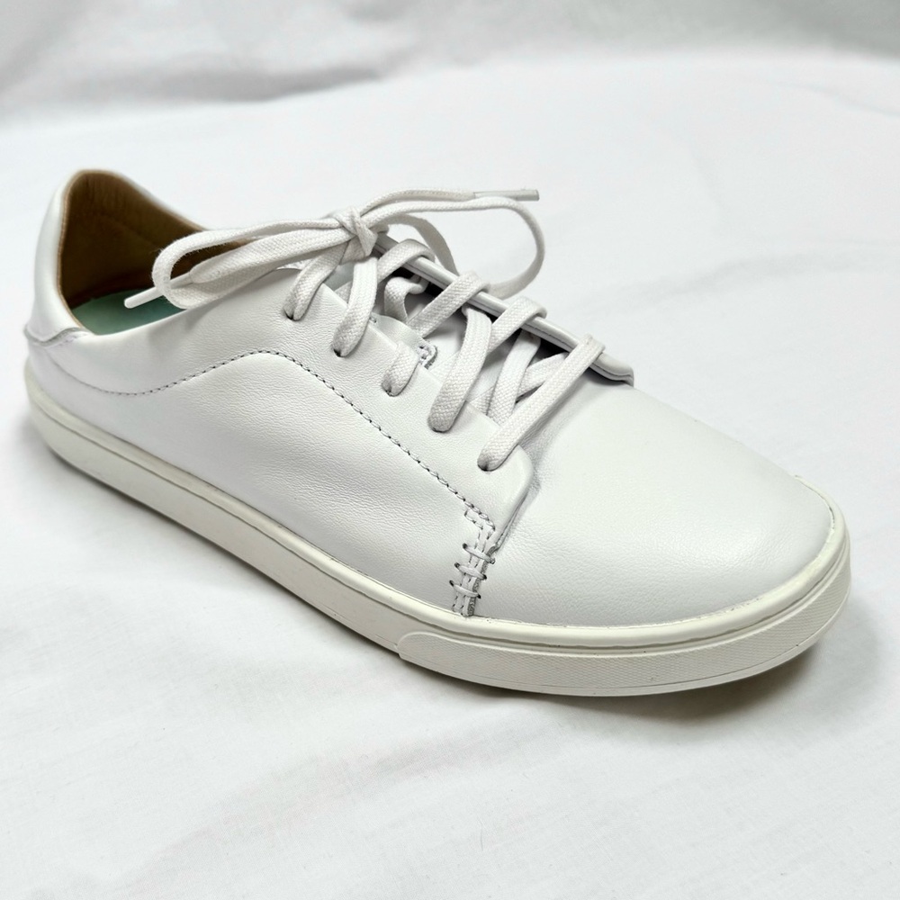New OluKai Pehuea Li Ili Leather Women’s Slip On In Sneakers Shoes 8.5 White NIB - Picture 4 of 12
